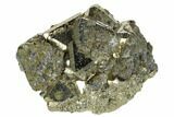 Octahedral Pyrite Crystal Cluster with Quartz - Peru #173513-1